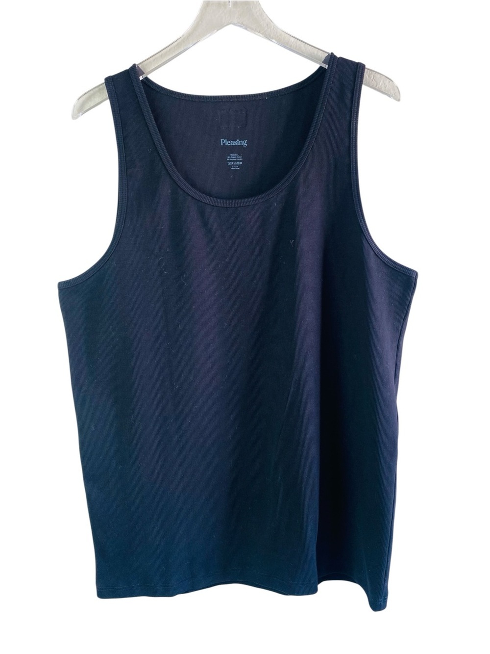 Pleasing Black Ribbed Tank Top Size 3xl — image 2 of 5
